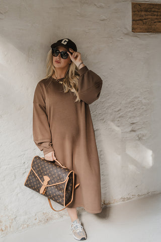 Aurelie Sweater Dress Brown