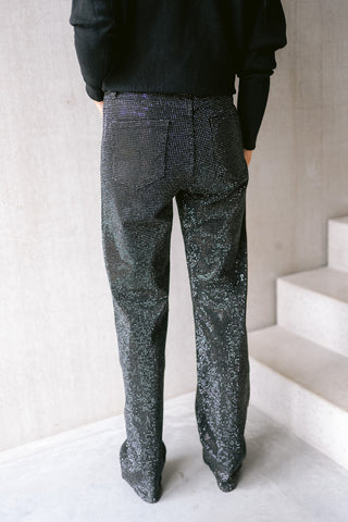 Avelina Strass Trousers Black