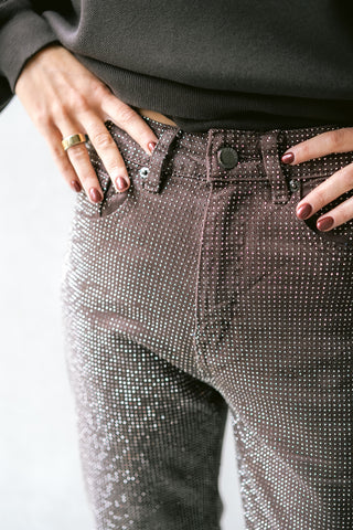 Avelina Strass Trousers Brown