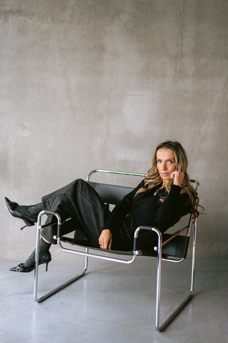 Azelin Denim Trousers Grey