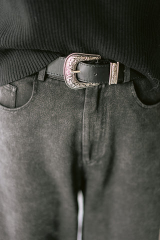 Azelin Denim Trousers Grey