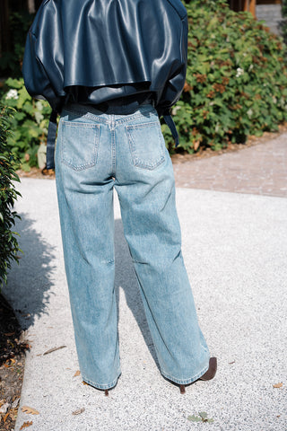 Baker Balloon Denim Trousers Light Blue