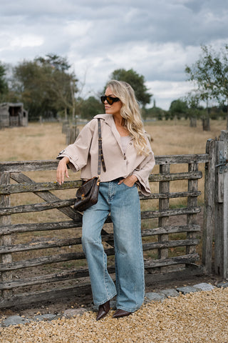 Baker Balloon Denim Trousers Light Blue