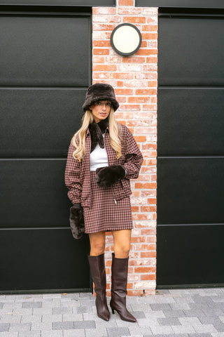 Baku Faux Fur Hat Brown