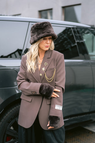 Baku Faux Fur Hat Brown