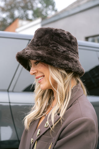 Baku Faux Fur Hat Brown