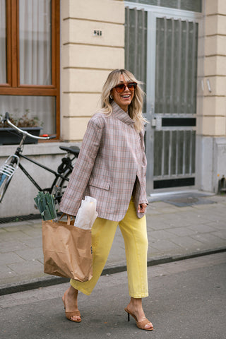 Bassie Blazer Beige Checkered