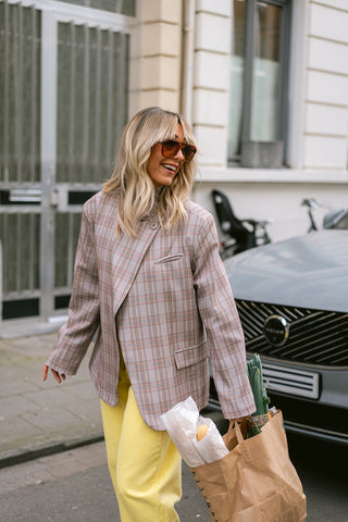 Bassie Blazer Beige Checkered