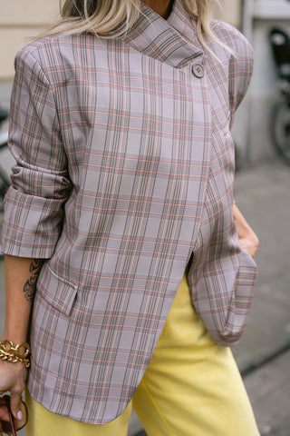 Bassie Blazer Beige Checkered
