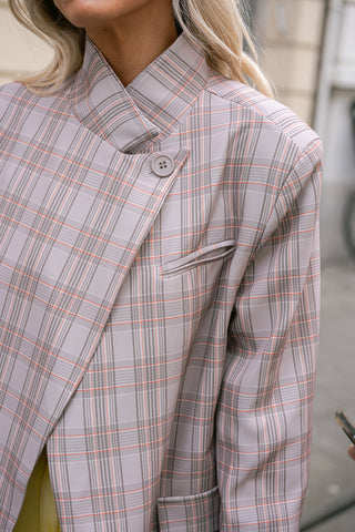 Bassie Blazer Beige Checkered