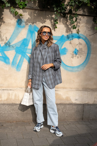 Bassie Blazer Light Blue Checkered