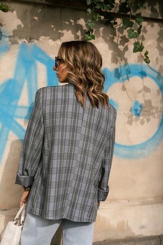 Bassie Blazer Light Blue Checkered