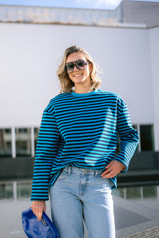 Battista Sweater Striped Blue