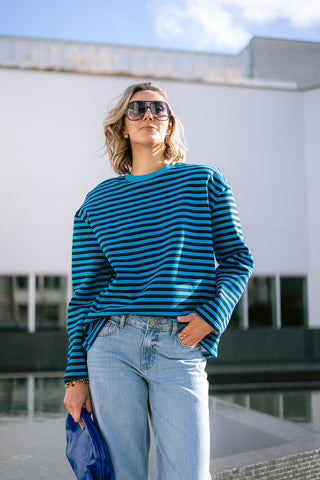 Battista Sweater Striped Blue