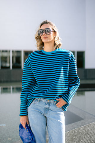 Battista Sweater Striped Blue