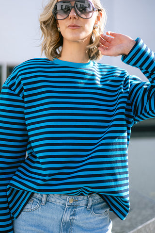 Battista Sweater Striped Blue