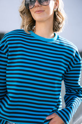 Battista Sweater Striped Blue