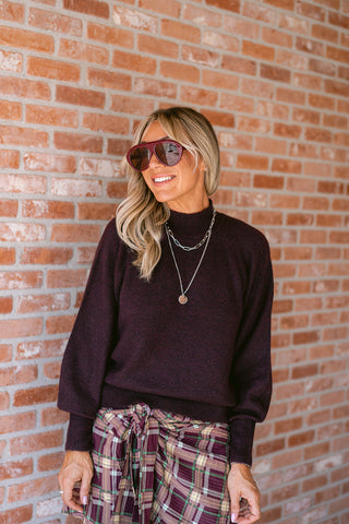 Beatrice Long Sleeve Pullover Burgundy