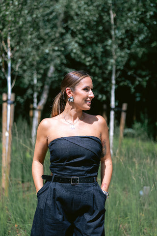 Becky Denim Jumpsuit Navy
