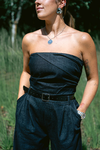 Becky Denim Jumpsuit Navy