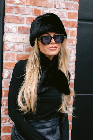 Benedictus Faux Fur Scarf Black