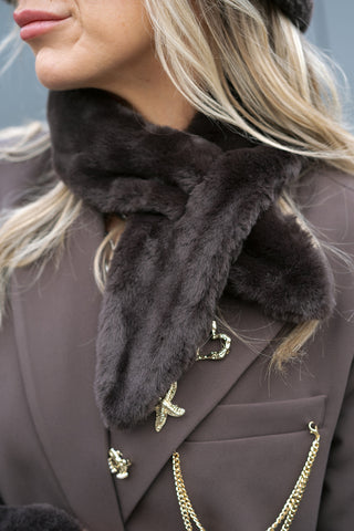 Benedictus Faux Fur Scarf Brown