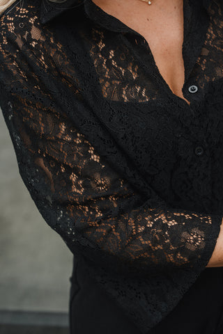 Cammi Lace Shirt Black