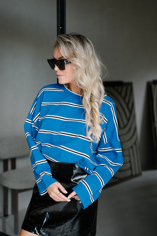 Calisty Striped T-shirt Blue