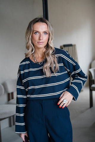 Calisty Striped T-shirt Navy