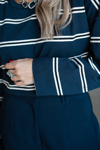 Calisty Striped T-shirt Navy