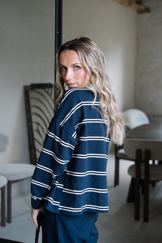 Calisty Striped T-shirt Navy