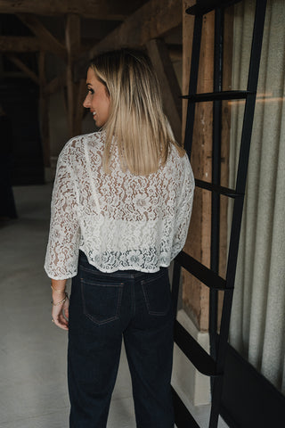 Cammi Lace Shirt White