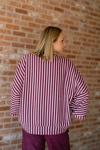 Carmelita Striped Knit Burgundy