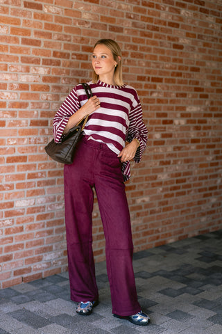 Carmelita Striped Knit Burgundy