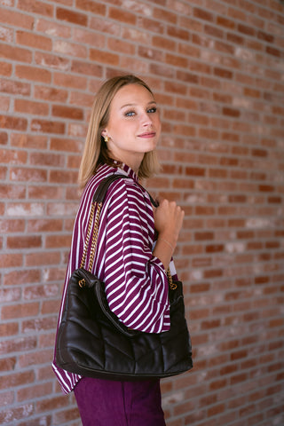 Carmelita Striped Knit Burgundy