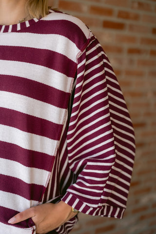 Carmelita Striped Knit Burgundy