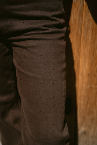 Celandine Denim Trousers Strass Brown