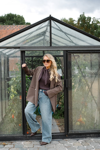 Chayenna Striped Blazer Brown