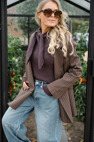 Chayenna Striped Blazer Brown
