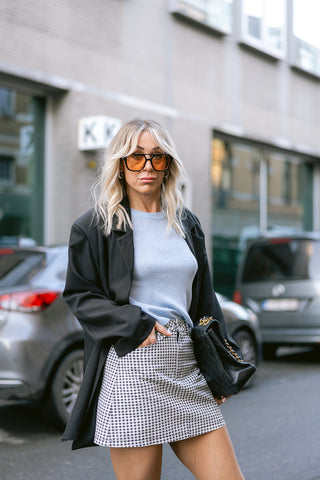 Clarie Mini Skirt Black and White