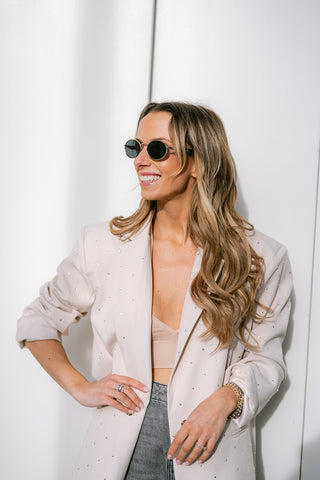 Claudien Strass Blazer Beige