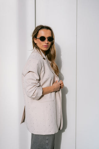Claudien Strass Blazer Beige