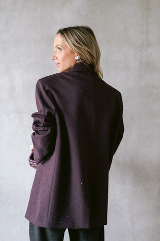 Claudien Strass Blazer Prune