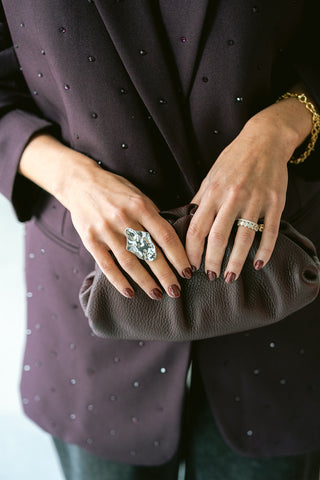 Claudien Strass Blazer Prune