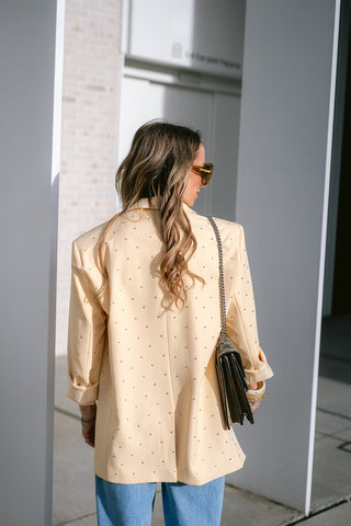 Claudien Strass Blazer Yellow