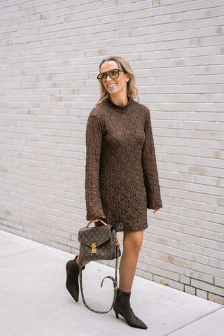 Clotilde Lace Dress Brown