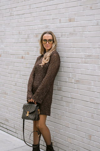 Clotilde Lace Dress Brown