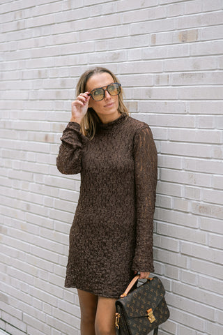 Clotilde Lace Dress Brown