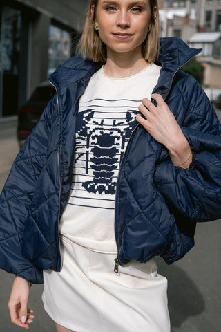 Crabbie Knit T-shirt Navy