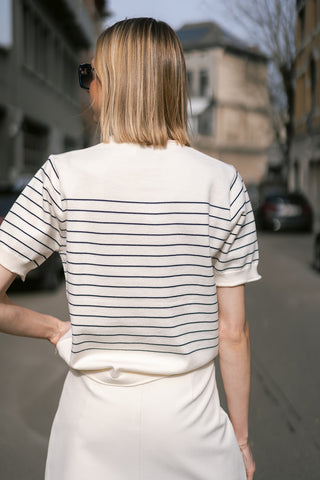 Crabbie Knit T-shirt Navy